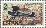 Stamps Spain -  ESPAÑA 1971 2059 Sello Nuevo L Aniversario Correo Aereo Avion De Havilland DH-9