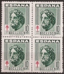 Stamps : Europe : Spain :  Esculapio 1948 10 cents