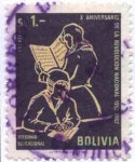 Sellos de America - Bolivia -  Conmemoracion del X Aniversario de la Revolucion del 9 de abril de 1952