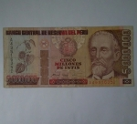 monedas de America - Per� -  1991 -5.000.000 de intis