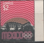 Stamps Mexico -  Decima novena olimpiada México 68.-Palacio de los deportes.
