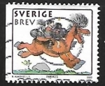 Stamps Sweden -  Niño a caballo