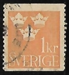 Stamps Sweden -  Tres coronas