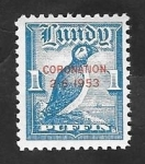 Stamps : Europe : United_Kingdom :  Lundy - Coronación 2-6-1953, - frailecillo
