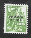 Stamps : Europe : United_Kingdom :  Lundy - Coronación 2-6-1953, - frailecillos