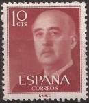 Stamps : Europe : Spain :  General Franco  1955  10 cents