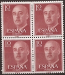 Stamps : Europe : Spain :  general Franco 1955 10 cents