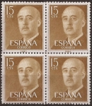 Stamps Spain -  General Franco  1955  15 cents