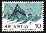 Stamps Switzerland -  Finsteraarhorn mountain
