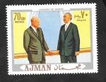 Sellos del Mundo : Asia : Emiratos_rabes_Unidos : Ajman - Eisenhower y Adenauer