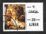 Sellos de Asia - Emiratos �rabes Unidos -  Ajman - Entrada en el Arca, de Jan Bruegel