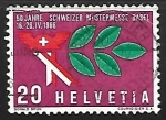 Stamps Switzerland -  Mercury hat & laurel branch