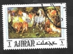 Stamps United Arab Emirates -  Ajman - Entrada en el Arca, de Bruegel