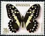 Stamps : Africa : Rwanda :  Mariposas