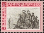 Stamps Poland -  Pinturas del Ejército Popular Polaco, 25th Anniv.