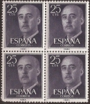 Stamps : Europe : Spain :  General Franco  1955  25 cents