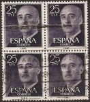 Stamps Spain -  General Franco  1955  25 cents