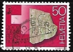 Stamps Switzerland -  Pidra con inscripcion