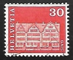 Stamps Switzerland -  Village square houses