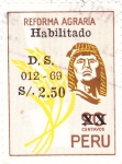 Stamps : America : Peru :  REFORMA AGRARIA