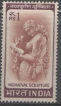 Stamps India -  MUJER ESCRIBIENDO CARTA-ESCULTURA MEDIEVAL