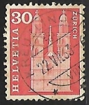 Stamps Switzerland -  Grossmunster in Zurich
