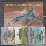 Stamps : America : Cuba :  DINOSAURIOS 2013.REPTILES GIGANTES DEL CARIBE SERIE COMPLETA,