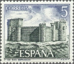 Stamps Spain -  ESPAÑA 1972 2096 Sello Nuevo Serie Castillos San Servando Toledo