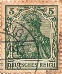Stamps Germany -  Germania with imperial crown, hatched background (GK)