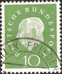 Stamps : Europe : Germany :  Prof. Dr. Theodor Heuss (1884-1963), 1st German President (GFR)