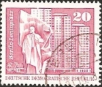 Stamps Germany -  Lenin monument, residential tower, Berlin (GDR)