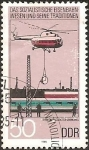 Stamps Germany -  Construction of a catenary (GDR)