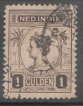 Stamps Netherlands -  INDIAS ORIENTALES HOLANDESAS-REINA GUILLERMINA Y PALMERAS