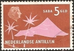 Sellos del Mundo : America : Netherlands_Antilles : Extinct volcano and palms, Saba