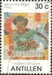 Stamps Netherlands Antilles -  Mosaic of mother and child