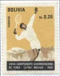 Stamps Bolivia -  Conmemoracion del XXXII Campeonato sudamericano de tenis realizado en La Paz