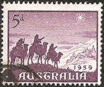 Sellos de Oceania - Australia -  The Three Wise Men on their ride to Bethlehem