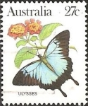 Stamps : Oceania : Australia :  Mountain Swallowtail (Papilio ulysses)