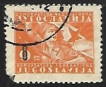 Stamps Yugoslavia -  Chica partisan con bandera