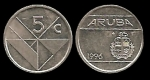 monedas del Mundo : Europa : Holanda :  ARUBA 5 Cents 1996 km1