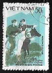 Stamps Vietnam -  Soldados a caballo