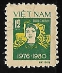 Sellos del Mundo : Asia : Vietnam : Mujer y tractor