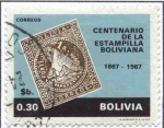 Stamps : America : Bolivia :  Centenario de la Estampillas boliviana - Challa 1863 - Condor 1867