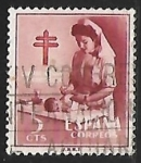 Stamps Spain -  Pro-tuberculosis - enfermera con niño