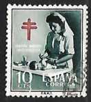 Stamps Spain -  Pro-tuberculosis - enfermera con niño