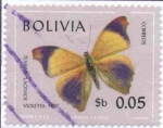 Stamps Bolivia -  Fauna boliviana - mariposas en colores naturales