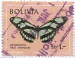 Stamps Bolivia -  Fauna boliviana - mariposas en colores naturales