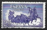 Stamps Spain -  Fiesta nacional de Tauromaquia - toros en el campo