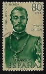 Stamps Spain -  Forjadores de America - Ponce de Leon 