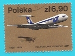 Stamps Poland -  Polskie Linie Lotnicze  50 aniv. de LOT